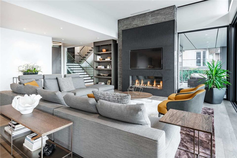 Living room in a Westbridge Homes residence, Dallas